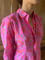 EXCLUSIVE JULIET DUNN FLORAL SCALLOPED COTTON SHIRT DRESS