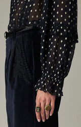 MAISON HOTEL SIMONA BLOUSE IN SIENNA NAVY