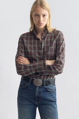 NILI LOTAN ELIO SHIRT IN RUSTIC CHECK