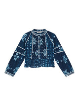 Maison Hotel sora blouse in shibori ink