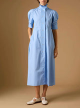 THIERRY COLSON VENETIA IN BLUE COTTON POPLIN