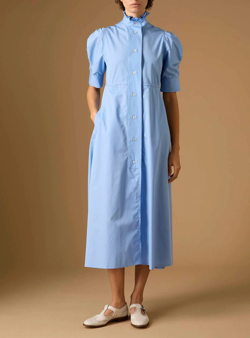 THIERRY COLSON VENETIA IN BLUE COTTON POPLIN