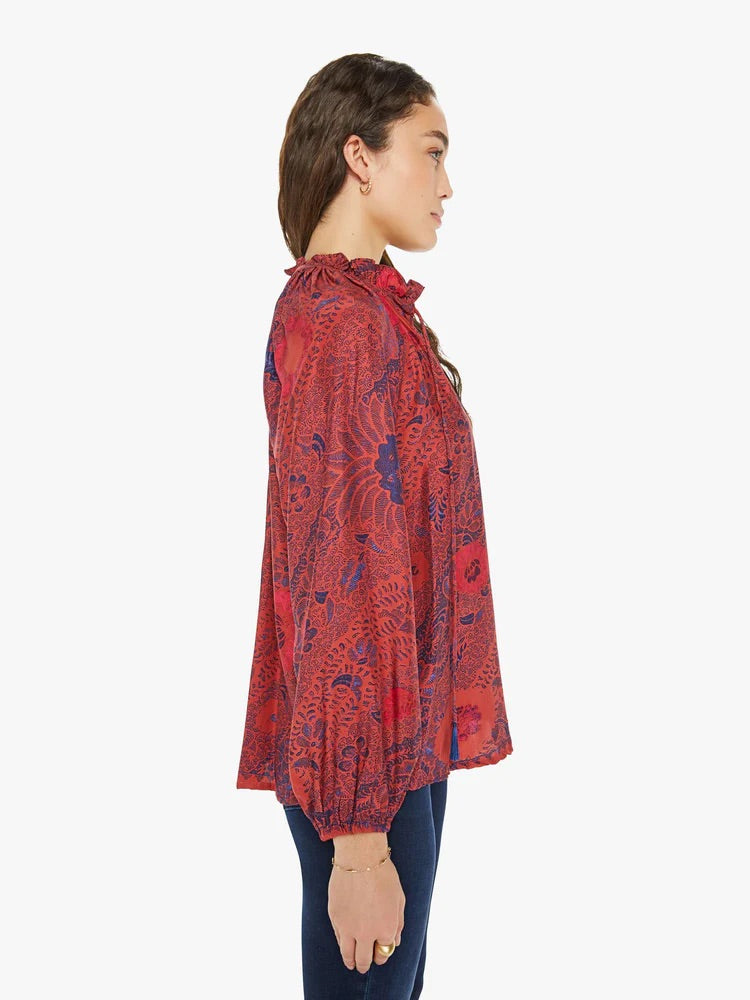 Natalie martin penny blouse in peacock red