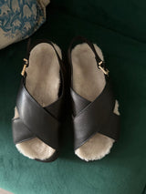 PRE-OWNED ALOHAS FAUX FUR 38 RRP £160