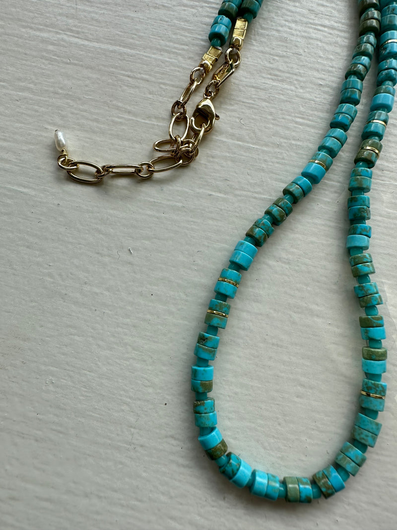 PRE-OWNED ANNI LU TURQUOISE GOLD NECKLACE RRP £145