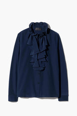 NILI LOTAN LILY RUFFLED SILK BLOUSE