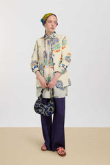 LISA CORTI JODHPURI JACKET IN IKAT ARROW BLUE