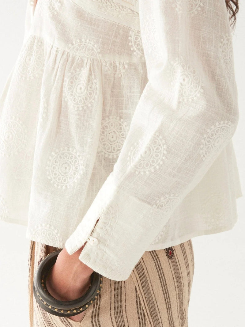 MAISON HOTEL ARIANA BLOUSE IN MOSAIQUE IVORY - PRE-ORDER