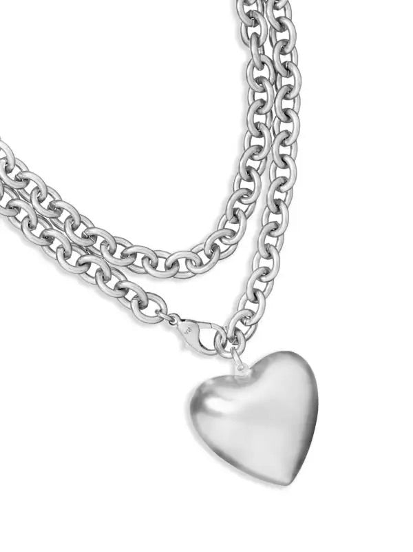 ROXANNE ASSOULIN THE PUFFY HEART PENDANT IN SILVER