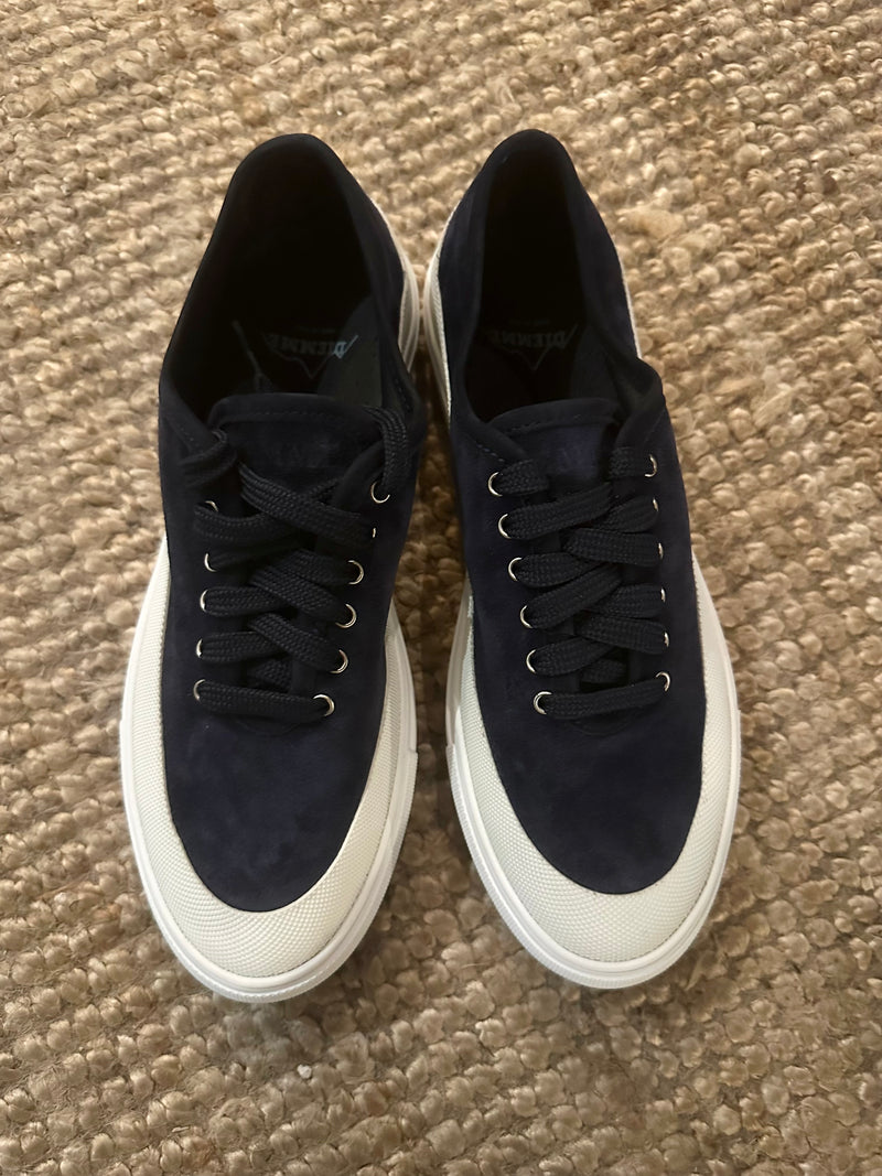 PRE-OWNED DIEMME SUEDE NAVY SNEAKERS 40 RRP £345