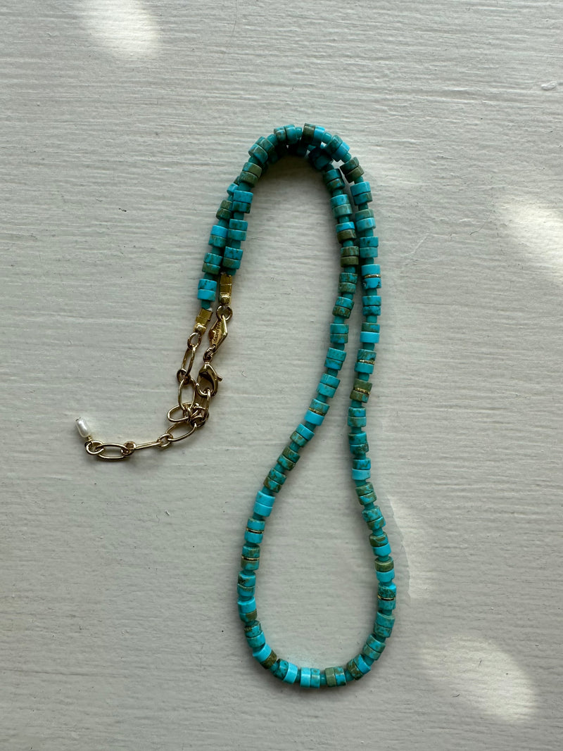 PRE-OWNED ANNI LU TURQUOISE GOLD NECKLACE RRP £145