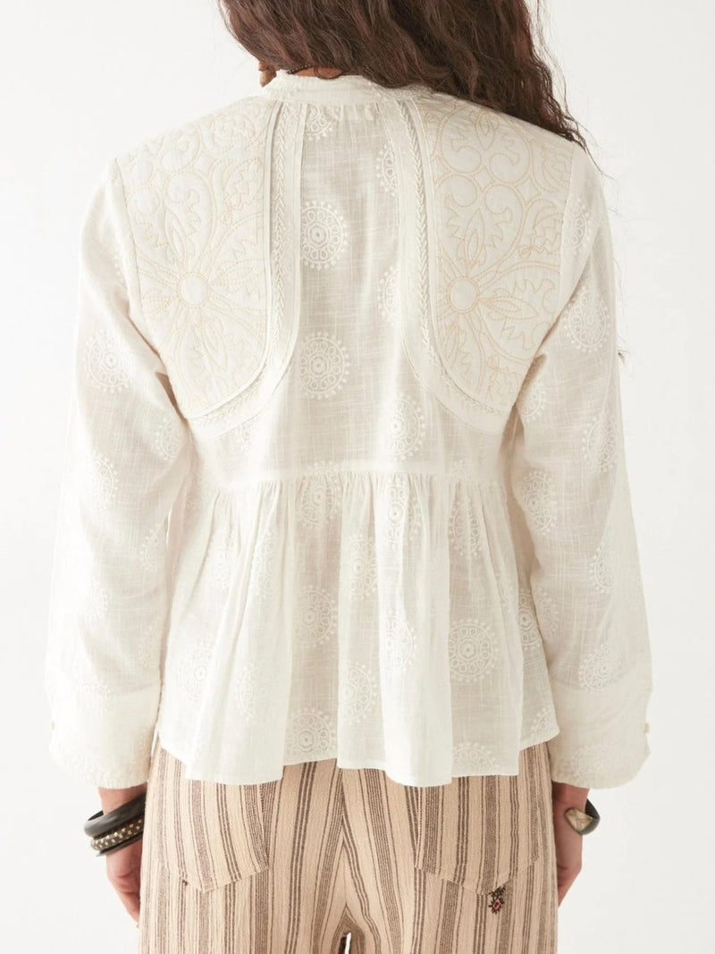 MAISON HOTEL ARIANA BLOUSE IN MOSAIQUE IVORY - PRE-ORDER