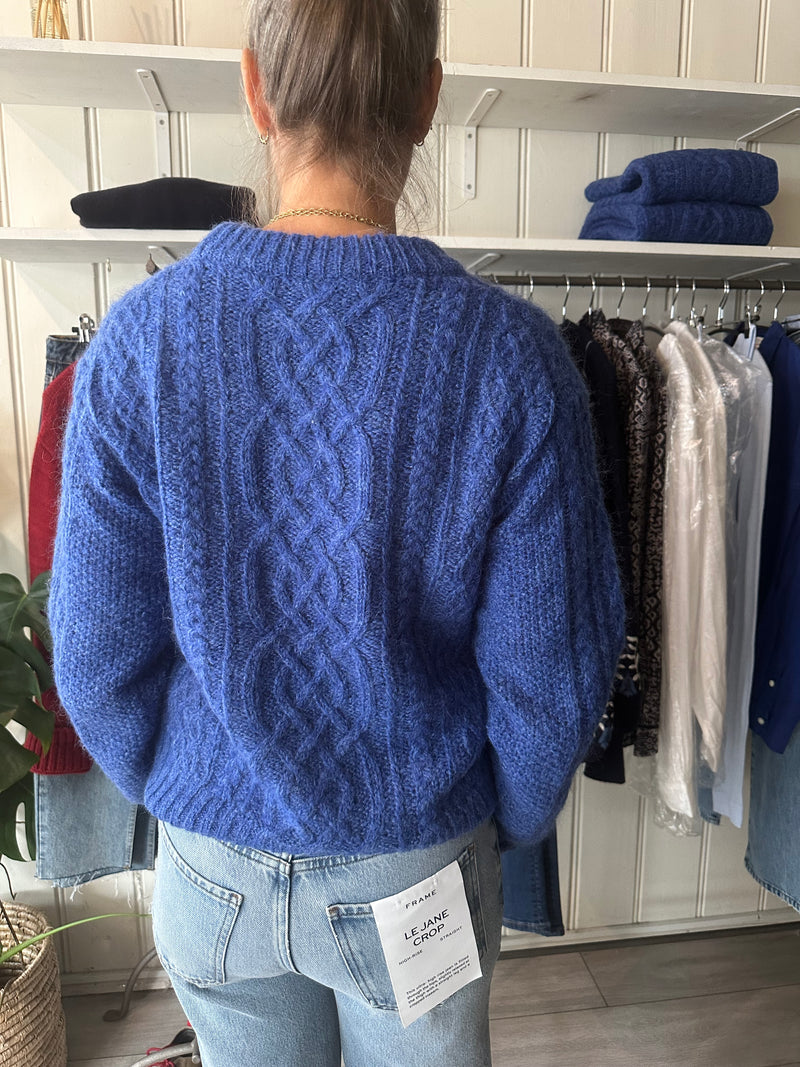 ALEX MILL CATSKILL SWEATER IN COBALT