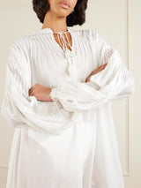 THIERRY COLSON GUISE tasseled embroidered cotton-voile midi dress