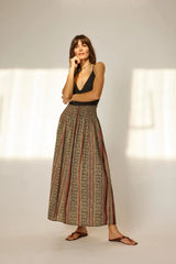 NATALIE MARTIN BELLA SKIRT IN PAISLEY STRIPE BLACK