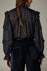 MAISON HOTEL SIMONA BLOUSE IN SIENNA NAVY