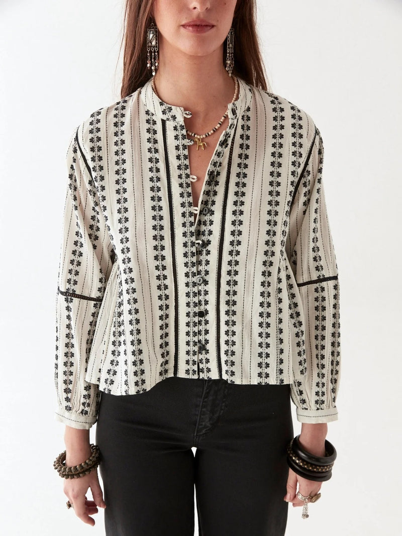 MAISON HOTEL CONSUELITO BLOUSE IN PEARL JAM