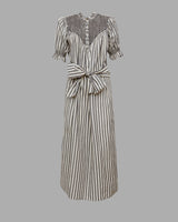 LORETTA CAPONI ELENA DRESS IN SOFA STRIPES