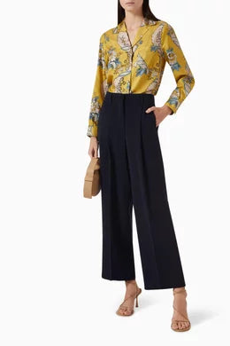 WEEKEND MAX MARA STRAIGHT LEG NAVY PANTS