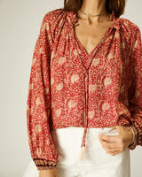 NATALIE MARTIN PENNY BLOUSE IN WATER LILY TERRACOTTA