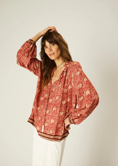 NATALIE MARTIN PENNY BLOUSE IN WATER LILY TERRACOTTA