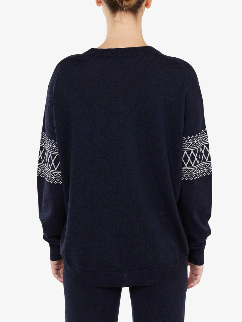 WE NORWEGIANS SIGNATURE SWEATER IN NAVY