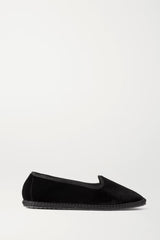 VIBI VENEZIA VELVET SLIPPERS IN NOIR