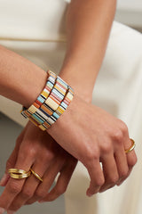 ROXANNE ASSOULIN SIENNA SET OF THREE GOLD TONE BRACELETS