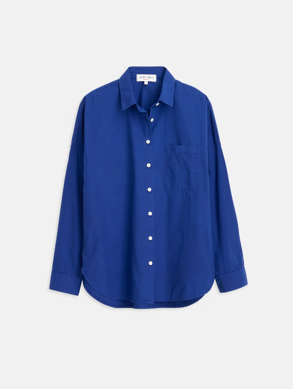 ALEX MILL JO SHIRT IN COBALT POPLIN