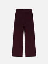 FRAME CROPPED VELVET WIDE-LEG TROUSERS IN WINE