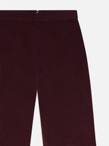 FRAME CROPPED VELVET WIDE-LEG TROUSERS IN WINE