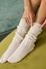 BRORA BED SOCKS IN SWAN