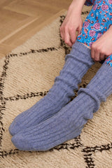 BRORA BED SOCKS IN IRIS