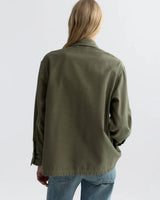 NILI LOTAN HOWARD OVERSHIRT IN OLIVE FATIGUE