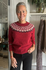 ALEX MILL JAIME FAIRISLE SWEATER IN RED