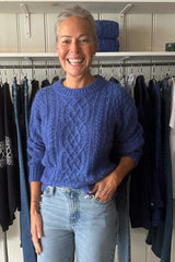 ALEX MILL CATSKILL SWEATER IN COBALT