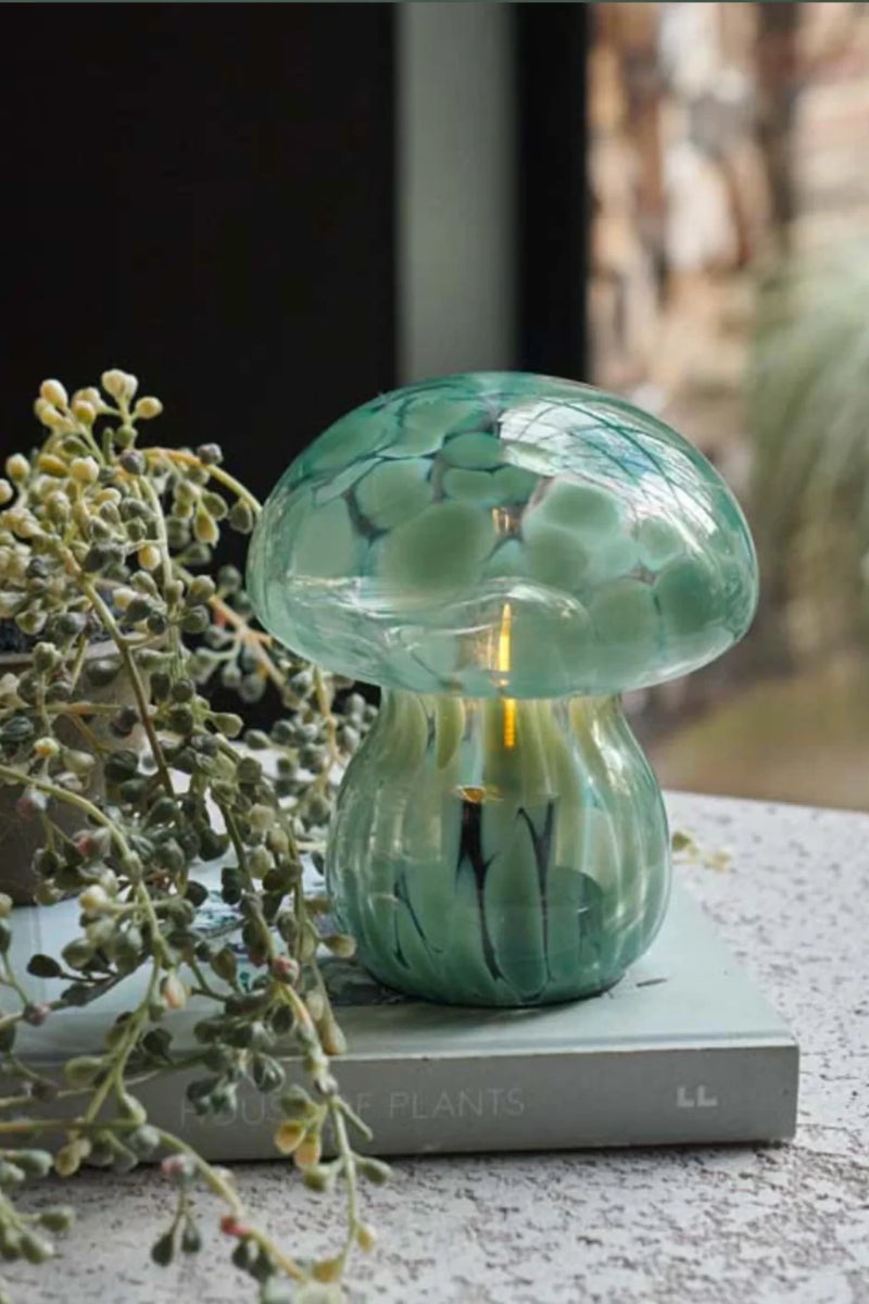 ABIGAIL AHERN MUSHROOM LED LAMP IN FOREST GREEN