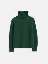 ALEX MILL CHELSEA CASHMERE-COTTON TURTLENECK IN GREEN