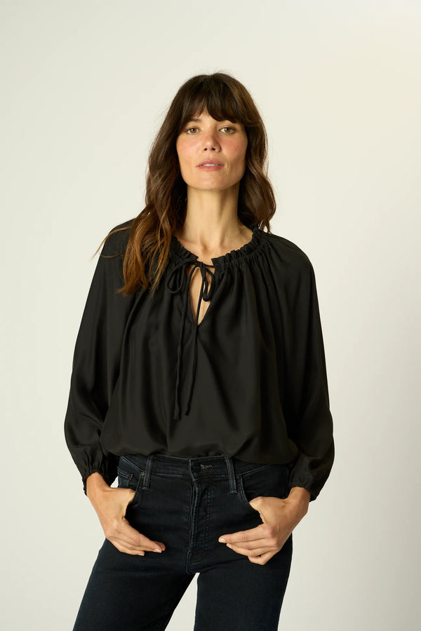 NATALIE MARTIN ASHLEY TOP IN BLACK SILK