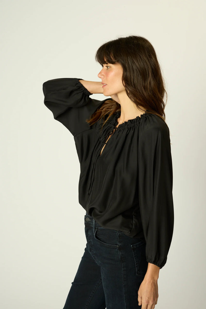 NATALIE MARTIN ASHLEY TOP IN BLACK SILK