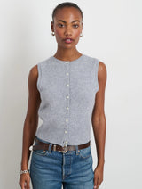 ALEX MILL LUCIE VEST IN GREY CASHMERE