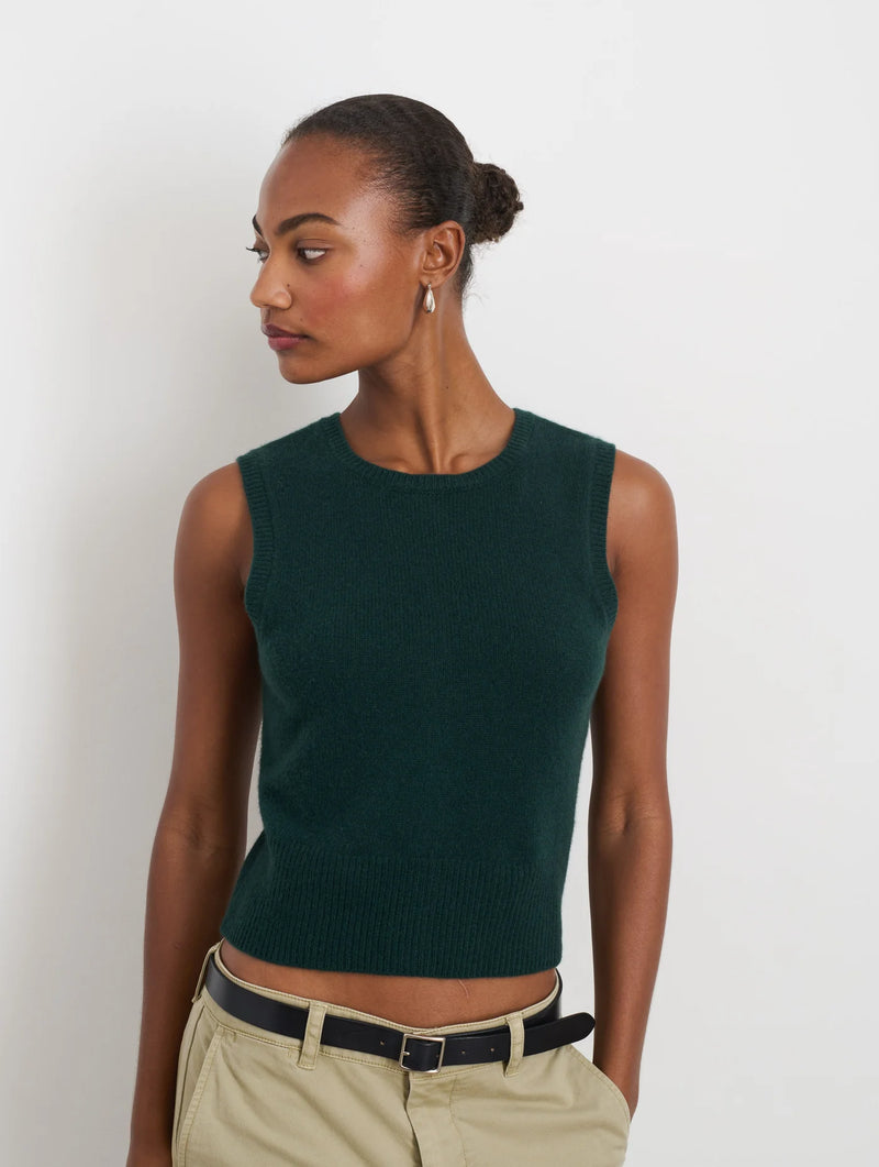 ALEX MILL LUCIE VEST IN DARK GREEN