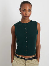 ALEX MILL LUCIE VEST IN DARK GREEN