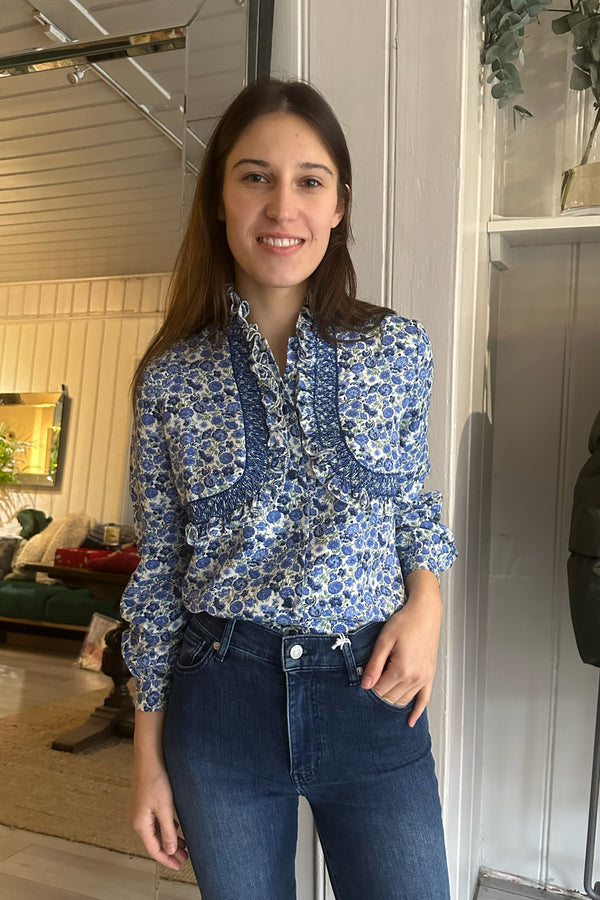 LORETTA CAPONI ABBADIA SHIRT IN VERBENA