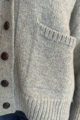 STUDIO WYLDER ALPACA-MERINO BLEND CARDIGAN IN LIGHT GREY