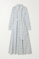 THIERRY COLSON SHIRT DRESS IN COTTAGE BLOCK-PRINT DELFT BLUE