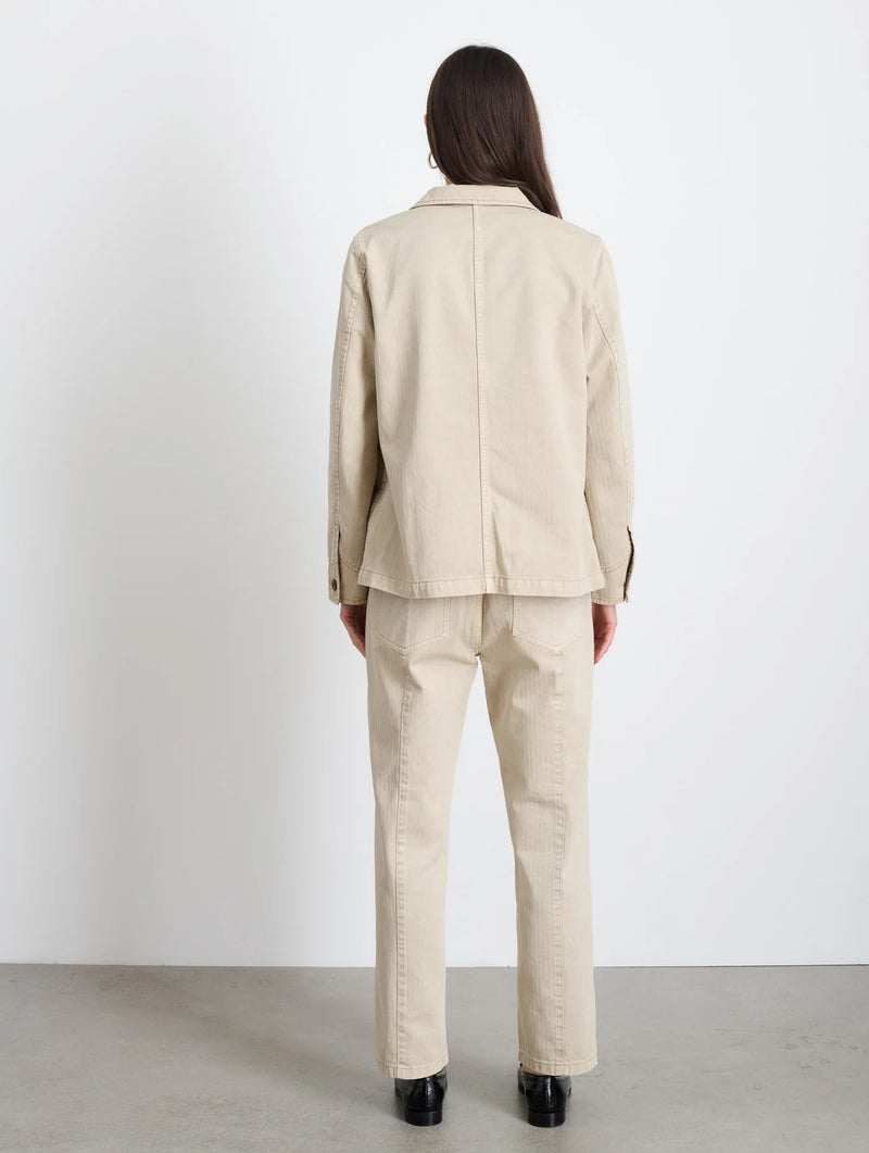 ALEX MILL BRITT WORK JACKET IN HERRINGBONE PUTTY