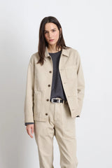 ALEX MILL BRITT WORK JACKET IN HERRINGBONE PUTTY