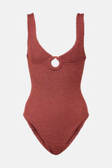 HUNZA G CELINE SWIMSUIT IN ROSEWOOD METALLIC