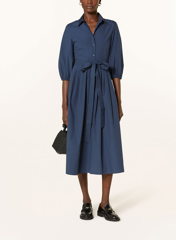 WEEKEND MAX MARA KENTIA DRESS IN NAVY POPLIN